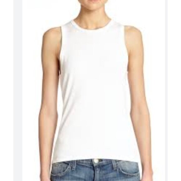 Theory Women's ABELYNN White Tank Top Sleeveless Viscose Size Small - Picture 1 of 6